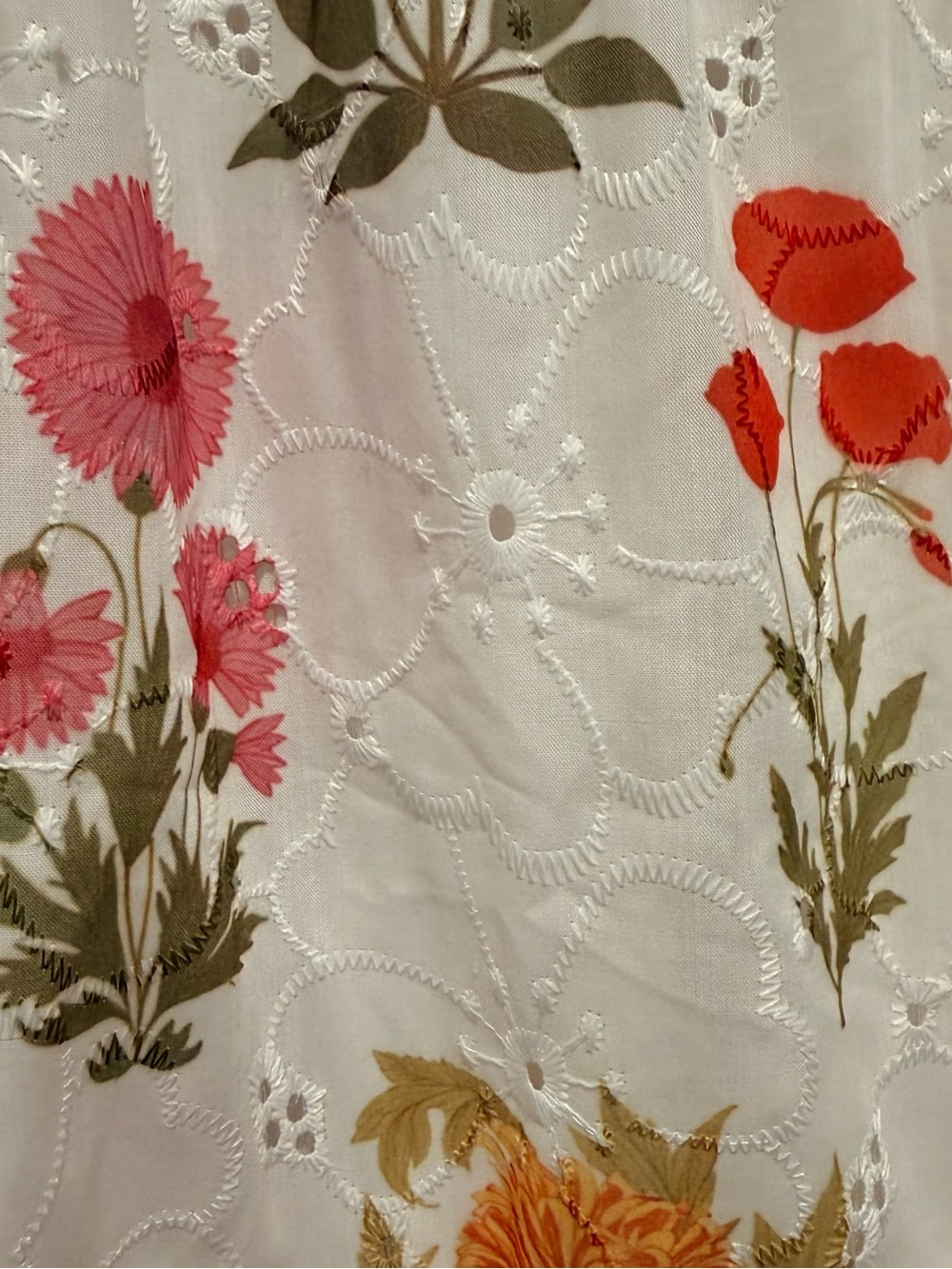 Petal & Pup Aurelia Print Tie Strap Sleeveless Maxi Dress White Floral Scalloped - Picture 7 of 13